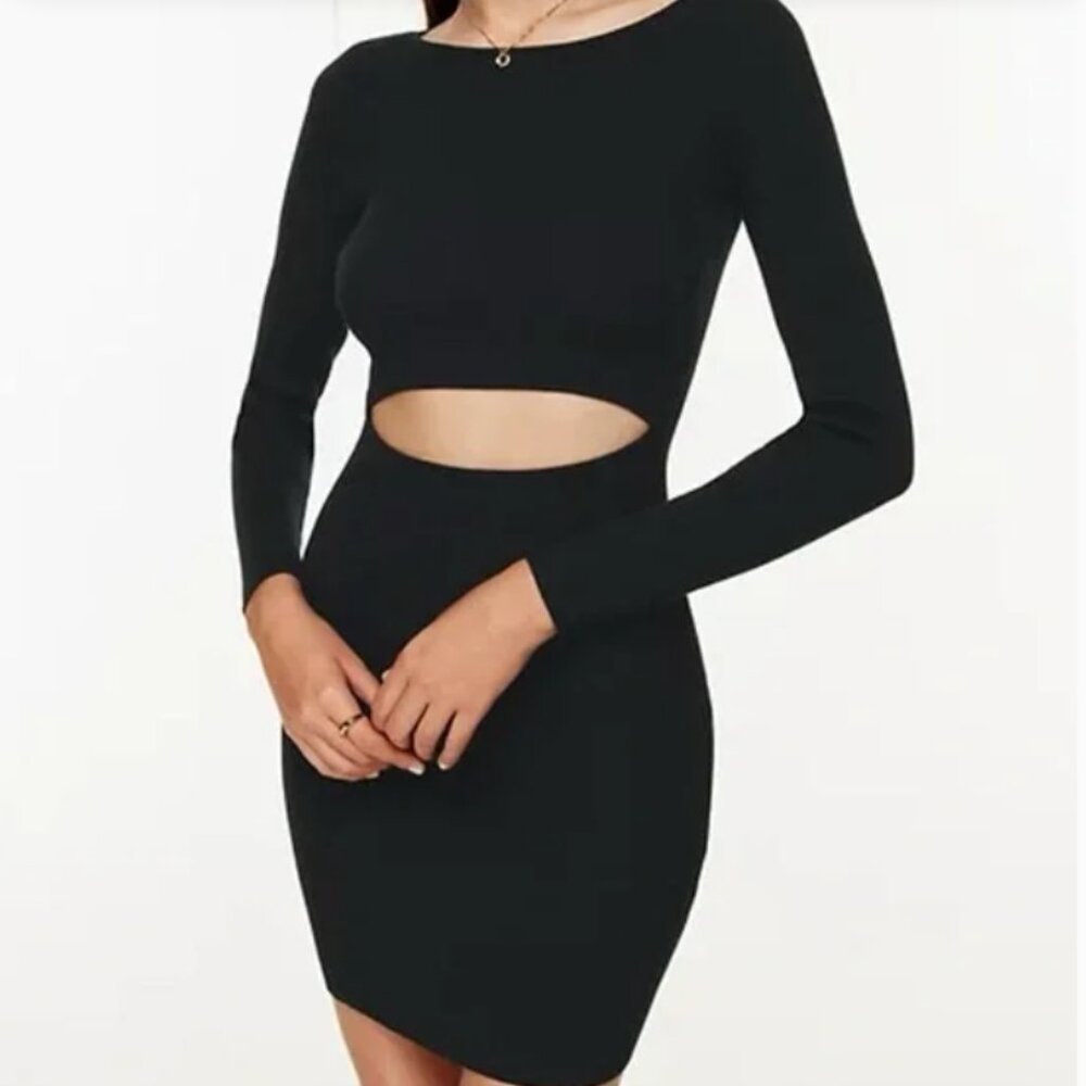 ARITZIA Wilfred Cutout Knit Longsleeve Mini Dress